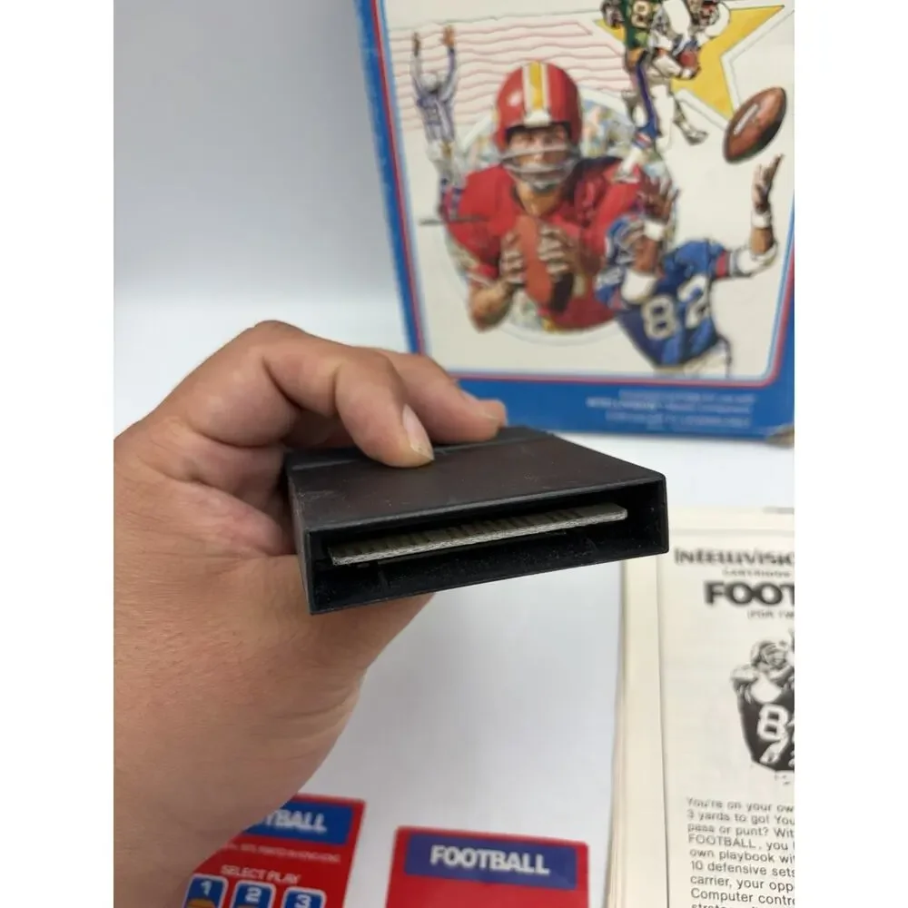 Rare! Mattel NFL Football Intellivision CIB 1979 with Overlays Playbook